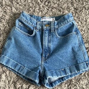 American Apparel High Waisted Jean Shorts